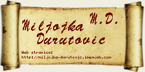 Miljojka Durutović vizit kartica